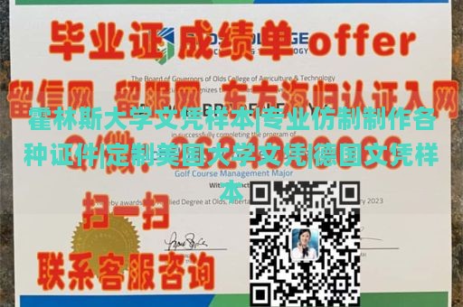 霍林斯大学文凭样本|专业仿制制作各种证件|定制美国大学文凭|德国文凭样本